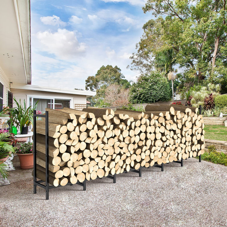 Latitude Run® Firewood Rack Outdoor 8Ft Heavy Duty Log Stand, Fireplace